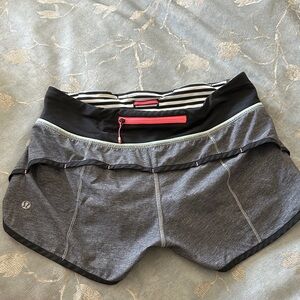 lululemon athletica Black Athletic Shorts -2 inner pockets & back zipper